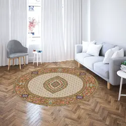خرید فرشینه دایره ای کد 22 | فروشگاه اینترنتی پرده و کوسن شیک نقش