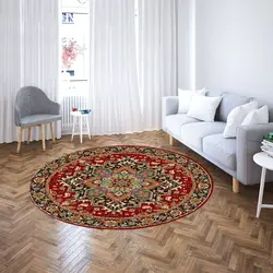 خرید فرشینه دایره ای کد 28 | فروشگاه اینترنتی پرده و کوسن شیک نقش