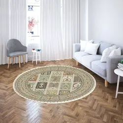 خرید فرشینه دایره ای کد 14 | فروشگاه اینترنتی پرده و کوسن شیک نقش