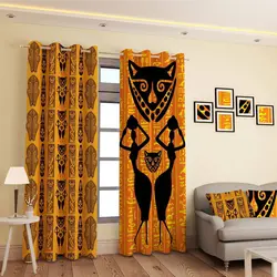 خرید پرده پانچی کد 647 (طرح آفریقایی) | فروشگاه اینترنتی پرده و کوسن شیک نقش