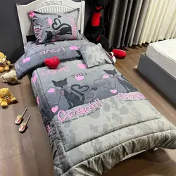 خرید روتختی سه بعدی طرح گربه کد 103 | فروشگاه اینترنتی پرده و کوسن شیک نقش