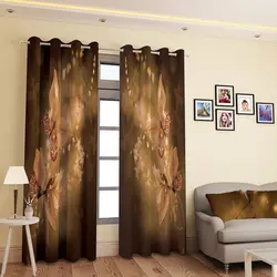 خرید پرده پانچی کد 740 (طرح گل و پروانه) | فروشگاه اینترنتی پرده و کوسن شیک نقش