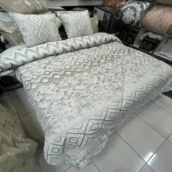 خرید روتختی مخمل طرحدار وارداتی کد 1 | فروشگاه اینترنتی پرده و کوسن شیک نقش