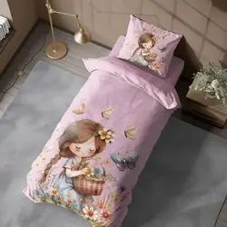 خرید روتختی سه بعدی طرح دختر کد 114 | فروشگاه اینترنتی پرده و کوسن شیک نقش