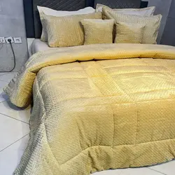 خرید روتختی مخمل گندمی کد W1 | فروشگاه اینترنتی پرده و کوسن شیک نقش