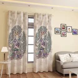 خرید پرده پانچی کد 825 (طرح خوشنویسی) | فروشگاه اینترنتی پرده و کوسن شیک نقش