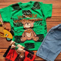 تیشرت شلوارک خرس VIVI | تیشرت شلوارک لی بچه گانه