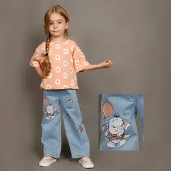 شلوار جین فیل و پروانه | شلوار جین دخترانه | فروشگاه بلوط