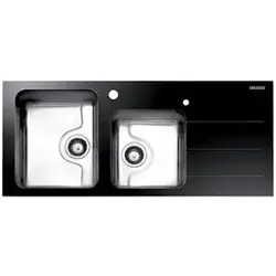 سینک توکار استیل البرزشیشه ای کریستال مشکی