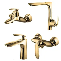 ست چهارتیکه شیرآلات البرز روز مدل کلودی طلایی