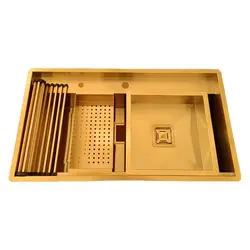 سینک ظرفشویی دست ساز بنتو طلایی D90G