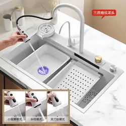 سینک ظرفشویی آبشاری استیل سفید پوست ماری