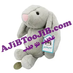 عروسک خرگوش جلی کت بامزه (سایز کوچک)