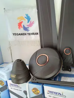 پنکه سقفی هندی اصل رنگی مشکی مدل بلک گلد مات  75w black gold
