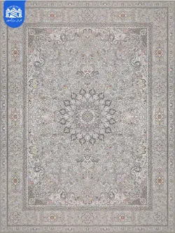 فرش بزرگمهر 1500 شانه گل‌برجسته کد 19106 نقره ای