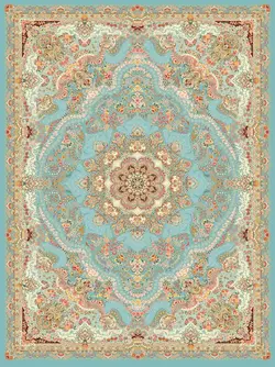 فرش پاتریس طرح بهار آبی