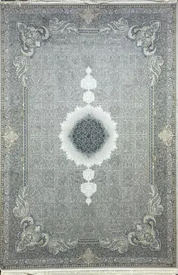 فرش جردن کلکسیون کلاسیک وینتیج طرح سیمرغ نقره ای روشن