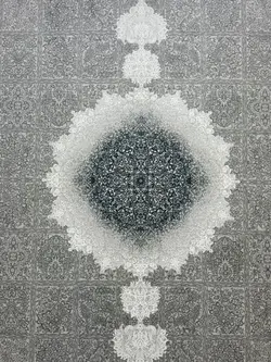 فرش جردن کلکسیون کلاسیک وینتیج طرح سیمرغ نقره ای روشن