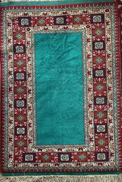 فرش دستبافت 1.5 متری ترکمن تمام پشم گبه طرح ساده