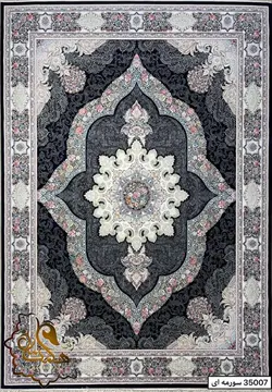 فرش زمرد مشهد طرح 35007 سورمه ای