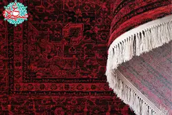 فرش ماشینی رادین طرح پتینه هریس رنگ زمینه اناری