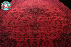 فرش ماشینی رادین طرح پتینه هریس رنگ زمینه اناری