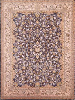 فرش هخامنش افشان طلا کوب آبی