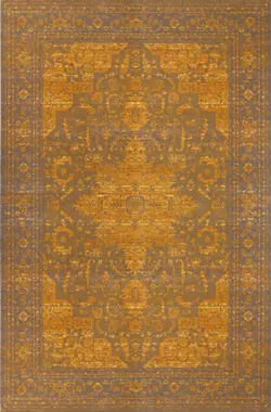 فرش ماشینی رادین طرح پتینه هریس رنگ زمینه شکلاتی