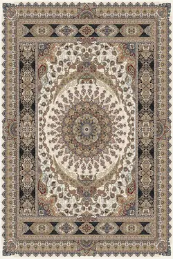 فرش ستاره کویر یزد طرح A-011-1109 هزار و یک شب زمینه کرم