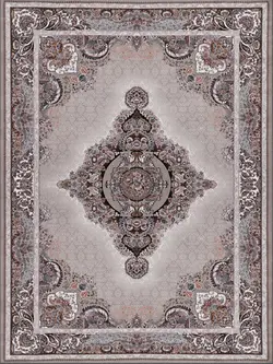 فرش فرشینه کلکسیون تندیس طرح صدف نقره ای