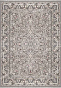 فرش بزرگمهر 1200 شانه برجسته کد 12808 نقره ای