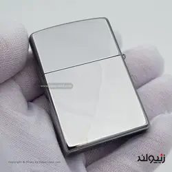 فندک زیپو اصل بنزینی کد 2005043 مدل پنج ضلعی اسکلت بدنه برنجی با روکش بلک آیس طراحی پلاک شده یک طرفه Original Zippo Lighter