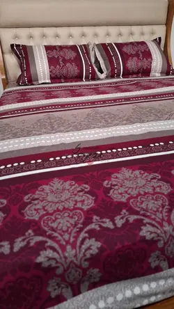 نیم ست دونفره روتختی و روبالشی نخ کتان مدل یاقوت - کالای خواب معبودی