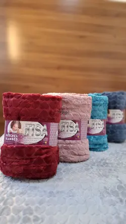 پتو سفری قلب برجسته طوسی شادیلون طرح مخمل تیسا Tisa یکنفره - کالای خواب معبودی