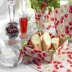 کیسه سبزی 2 تکه رزین تاژ طرح گیلاس کتان