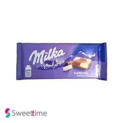 شکلات تخته ای با تکه های شکلات سفید میلکا (Milka)