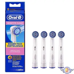 سری یدک مسواک برقی اورال-بی مدل Sensitive Clean بسته 4 عددی