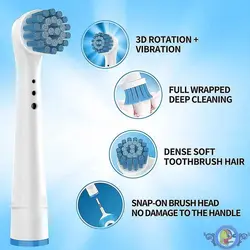 سری یدک مسواک برقی اورال-بی مدل Sensitive Clean بسته 4 عددی