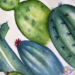 کاور کوسن نقاشی با دست طرح کاکتوس کد ۴۲۰۱