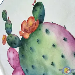 کاور کوسن نقاشی با دست طرح کاکتوس کد ۴۲۰۲