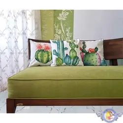 کاور کوسن نقاشی با دست طرح کاکتوس کد ۴۲۰۲