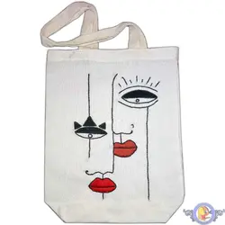 کیف دستی کفی دار نقاشی شده کد 207