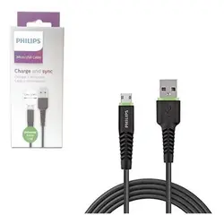 کابل تبدیل USB به MicroUSB فیلیپس مدل DLC1530U طول 1.2 مترPHILIPS DLC1530U 5 A 1.2 m Rubber Micro USB Cable