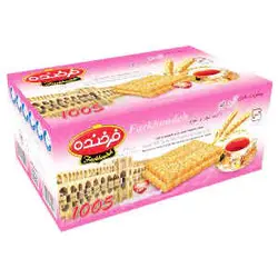 بیسکویت حاوی آرد جو با تزیین کنجد و شوید 850 گرمی فرخنده