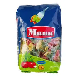 ماکارونی پروانه سبزیجات 500 گرمی مانا