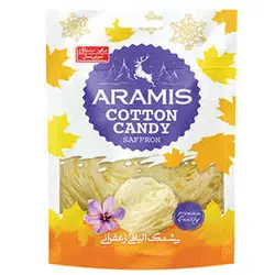 پشمک الیافی زعفرانی 200 گرمی آرامیس