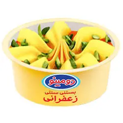بستنی سنتی زعفرانی با مغز پسته 100 گرمی دومینو
