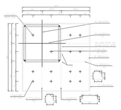 نقشه جزئیات اتصال ستون به صفحه ستون