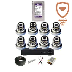 پک کامل 8 عددی دوربین مداربسته 5 مگاپیکسل | دوربین دید شب رنگی دام سقفی