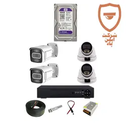 پک کامل 4 عددی دوربین مداربسته 5 مگاپیکسل | دوربین پلاک خوان